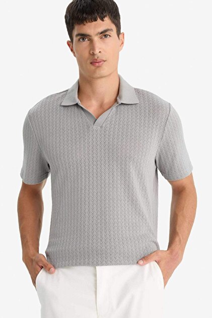 Lacoste Classic Fit Monogram Jacquard Polo Shirt - DH1417-00-GTI