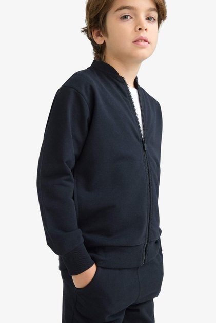 College Collar Zippered Bomber Jacket for Boys F4549A825Au