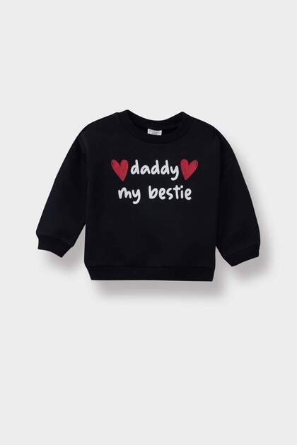 Baby Girl Crew Neck Printed Soft Furry Sweatshirt E9214A525Au