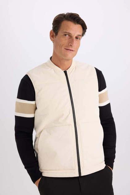 Koledž kolar bomber puffer prsluk D6287AX25SP