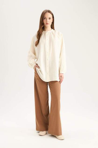 Wide Leg Beli Lastikli Bağcıklı Basic Palazzo Pantolon C5628AX25SP