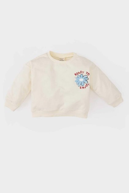 Crew Neck Printed Sweatshirt Baby Girl D9377A525Sp