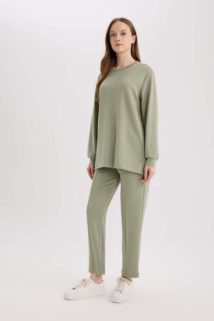 Elastic Waist Pocketed Basic Trousers E1954Ax25Sp
