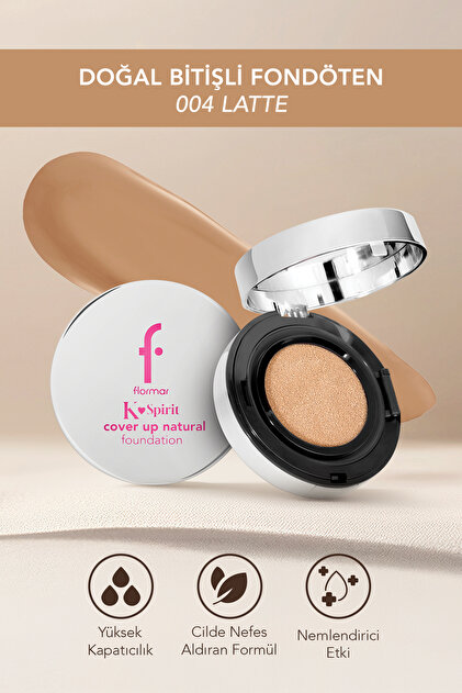 K-Spirit Cover Up Yoğun Kapatıcı Pürüzsüz Doğal Bitişli Cushion Fondöten - 004 Latte
