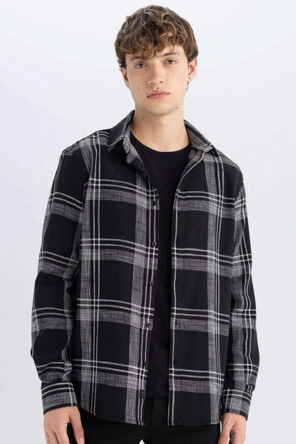 100% Cotton Regular Fit Plaid Lumberjack Long Sleeve Shirt D6727Ax24Au