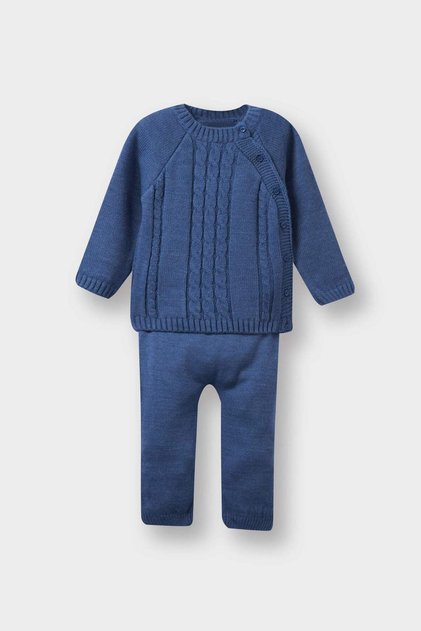 Baby Boy Long Sleeve Buttoned Sweatshirt Bottom Set of 2 C9589A524Au