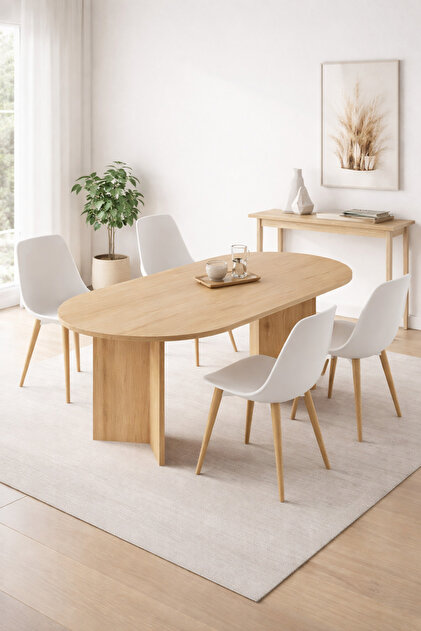 SARMOBİ Harmony Nara (SADECE MASA) Oval Masa 180x75x90 cm Cadiz