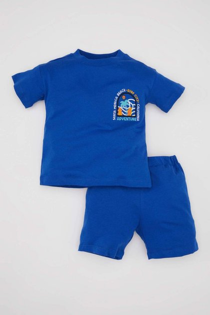 Baby Boy 2 Piece Set Crew Neck Printed Combed Cotton Short Sleeve T-Shirt Shorts C5918A524Sm