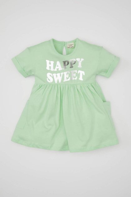 Baby Girl Printed Short Sleeve Dress D0487A524Hs