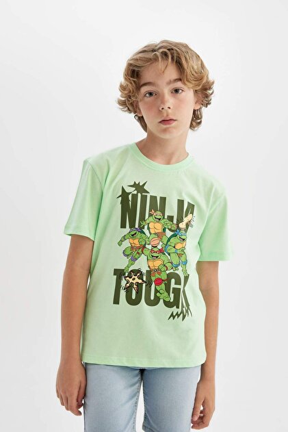 Defacto Erkek Çocuk Teenage Mutant Ninja Turtles Bisiklet Yaka