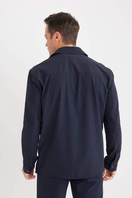 Defacto Regular Fit Polo Yaka Çıtçıt Kapamalı Cepli Teknik Gömlek