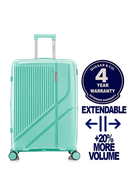 Troler mare extensibil 76x47x32-35cm, bagaj cala, troller cifru, valiza PP, geamantan AERO, verde