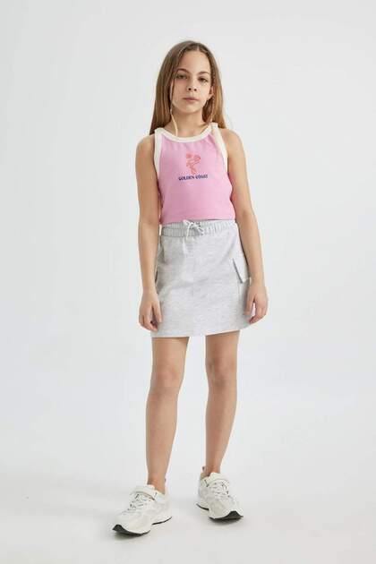 Girl's Cargo Pocket Pack Lace-Up Waist Skirt (24 Sm)