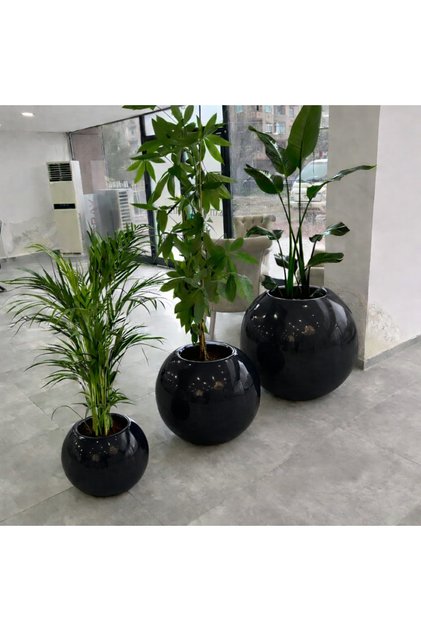 BOHEM HOME FİBERGLASS BAHÇE VE EV DEKORASYONU SAKSI KÜRE MODELİ (50X50)