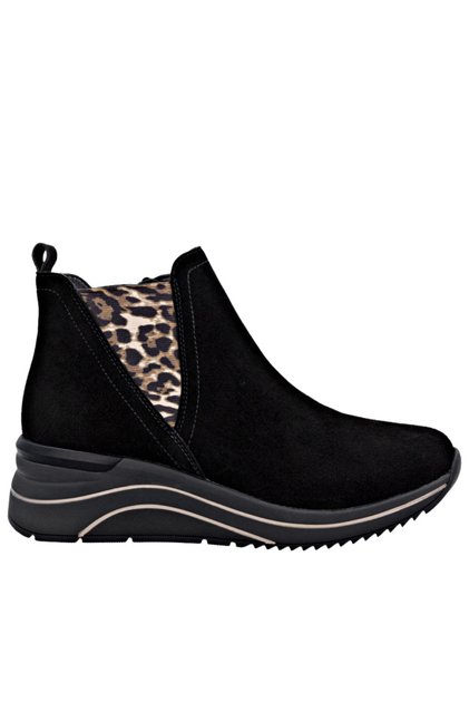 Ghete casual, damă, REMONTE, D0T75-04 negru, piele întoarsă, ortopedice 39