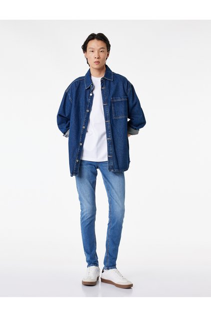 Normal Bel Pamuklu Skinny Fit Jean Pantolon - Michael Jean