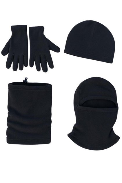 Γάντια Polar Beanie με κολάρο και μάσκα για τον αναπνευστήρα - Μαύρο