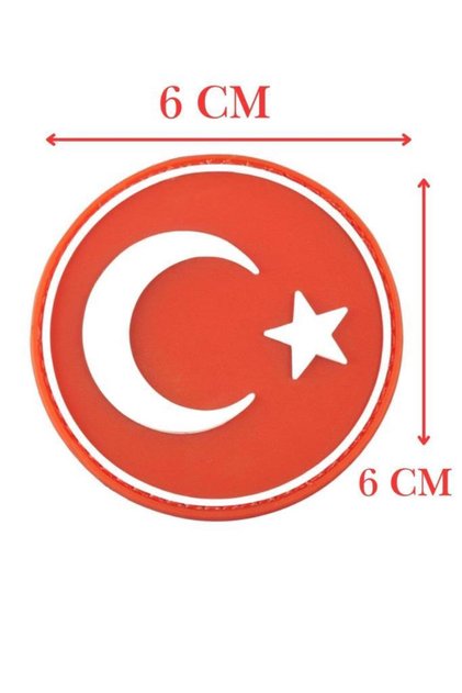 Yuvarlak Türk Bayrağı Patch ( Peç ) 6 cm