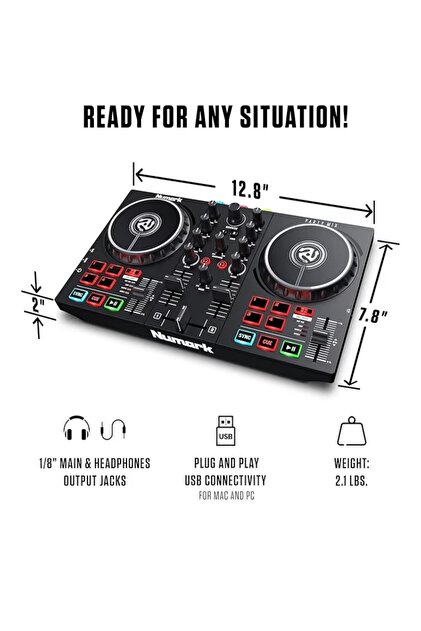 NUMARK Party Mix 2 LED Aydınlatmalı, Mobil Cihaz Uyumlu DJ