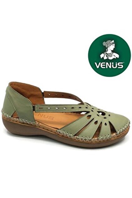 Venüs Margit Hakiki Deri Comfort Ortopedik Kadın Sandalet TABA