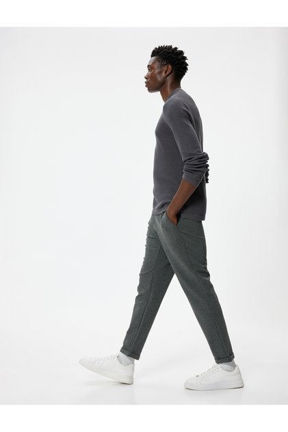 Slim Fit Chino Trousers with Elastic Detail