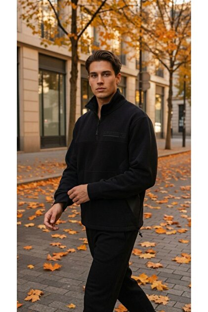 Eight Fashion Erkek Yarım Fermuarlı Polo Yaka Pamuk Kapitoneli