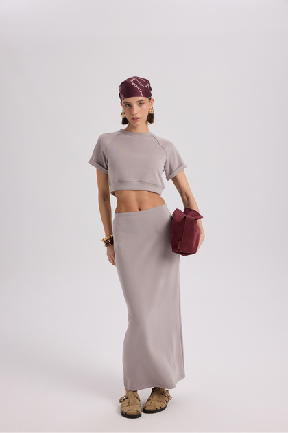 Paloma Mink Crop Skirt Set