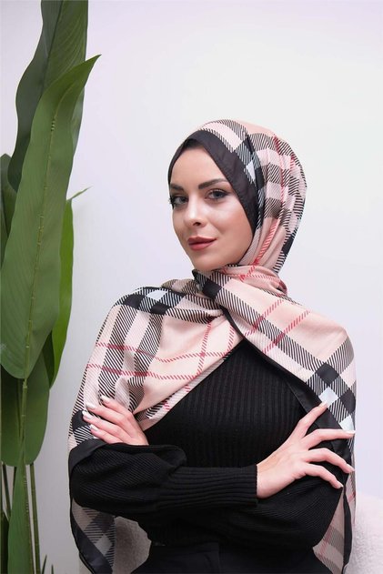 Plaid Patterned Digital Soft Shawl