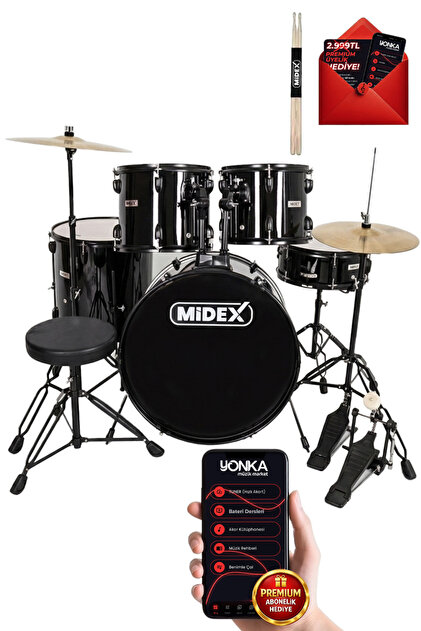 ネコパト　DAKIN9体セット Midex Cd900x-bk 22'' yetişkin akustik Bateri Davul Seti 22b-13t