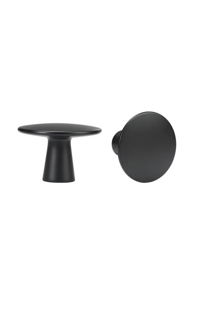 Buton mobila Billy, Ø 38 mm, negru, finisaj mat