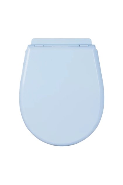 Capac WC Olympia, din plastic, inchidere standard, albastru