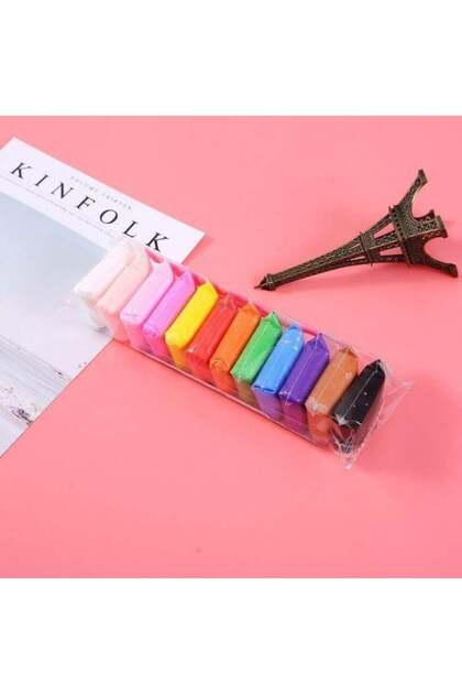 12 Pieces of Dry Clay, Soft, Colorful Play-Doh for Kids