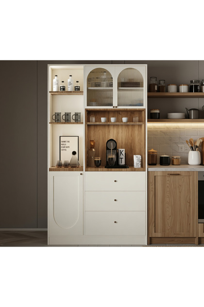 Nova %100 MDF Kahve Köşesi Dolabı 210*120*45 Ücretsiz Kargo