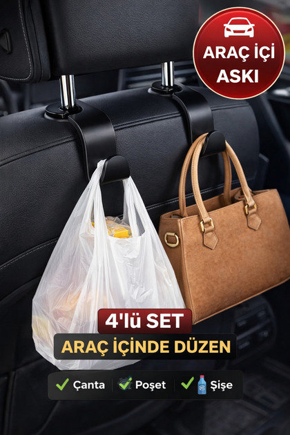 Set of 4 Car Seat Back Hanger Apparatus Auto Bag Bag Hanger Seat Headrest Organizer