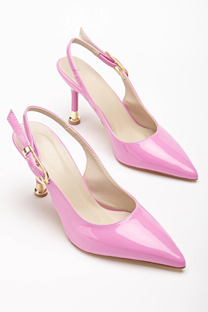 Kadın Pembe Tokalı Sivri Şık Topuklu Stiletto Ayakkabı