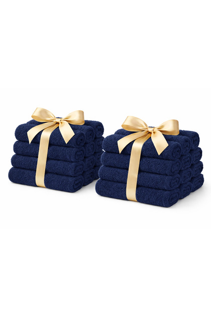 Terry Cotton Face Towels - Pack of 24 | 600 GSM - Ultra Soft, Highly Absorbent, Premium Quality