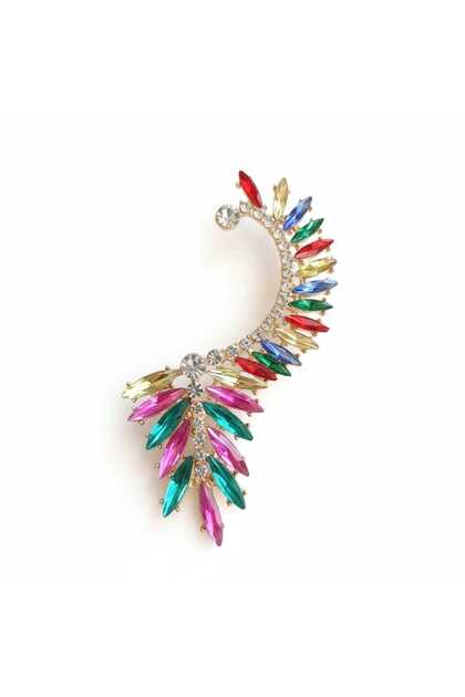 -Earcuff Sol Kulak Tekli Zirkon Taşlı Küpe