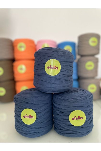 Dark Blue Knitted Combed Cotton Yarn Ça Bag Rgü Yarn - (600-650Gr) 1 Piece