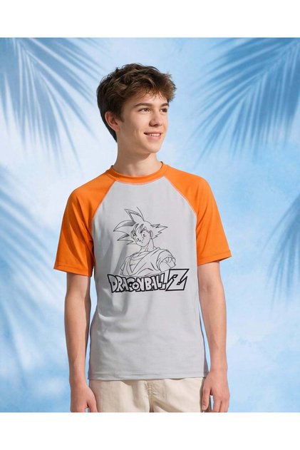Senior Boys Orange Dragon Ball Z Swimwear T-Shirt
