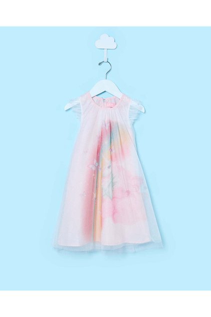 Infant Girls Pink Unicorn Printed Dress
