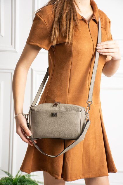 Women's Genuine Leather De Leather Muz and Size Crossbody Bag 038-D Mink