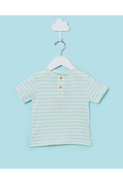 Infant Boys Mint Henley T-Shirt