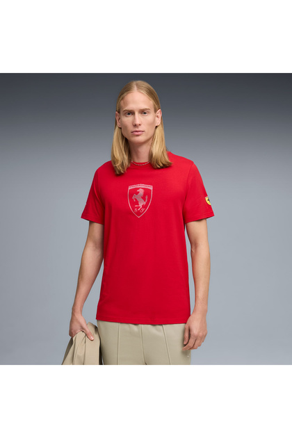 Scuderia Ferrari Tonal Shield Erkek Kırmızı Tişört (635311-02)