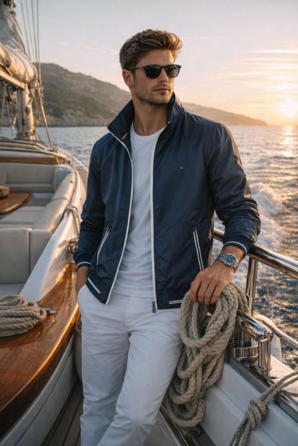 Erkek yachting mont yazlık ince