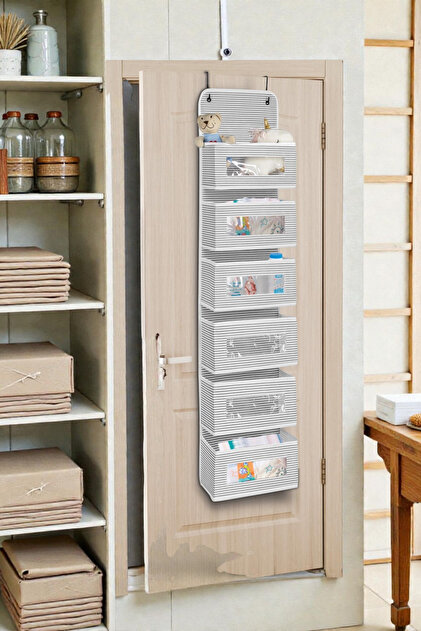 6-Tier Multi-Purpose Gray Shelf Organizer Storage Bin