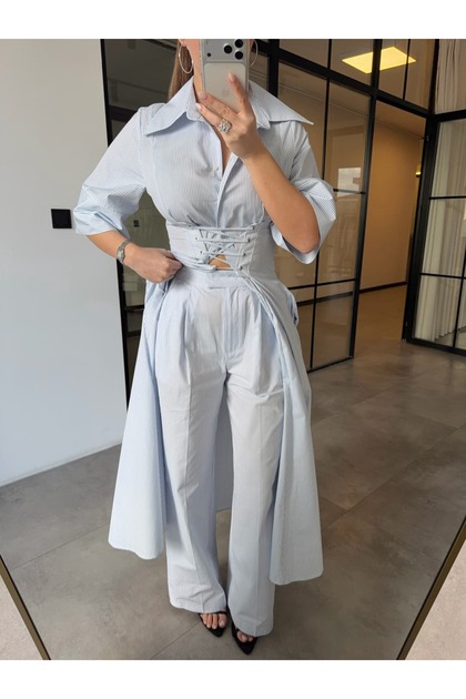 Striped Pleated Palazzo Pants