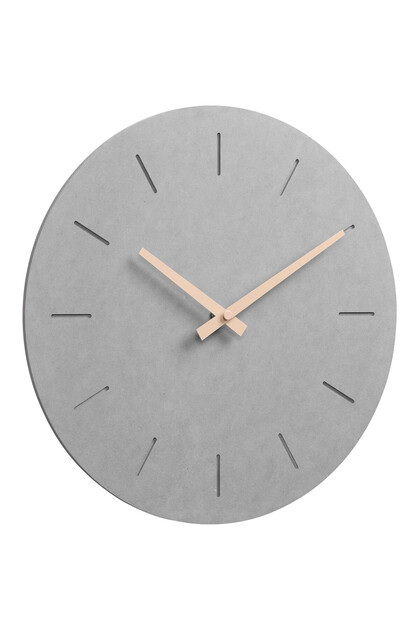 Ceas de perete, design minimalist modern, Ø 30,5 x 4,4 cm, mecanism silențios, gri