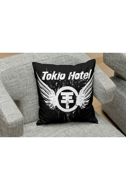 Owl Bag Tokio Hotel Logo Patterned Design Square B0Ş Pillow Kilifi