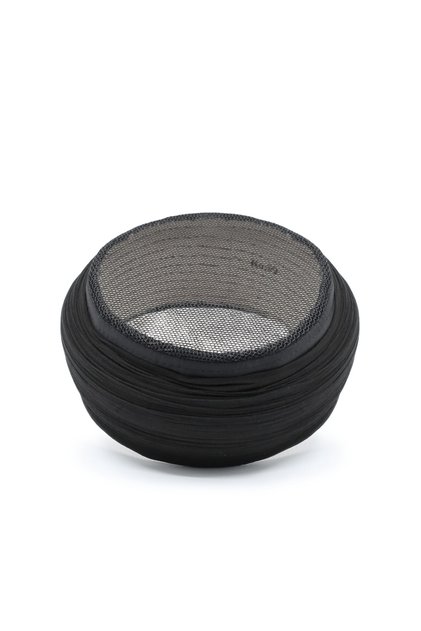 Mesh Sarık - Black Fabric - Black Skullcap - Round Wrap - Mesh - 5 Meters