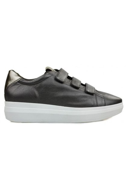 Pantofi de damă - Sneakers Casual - mărime 37 - Negru Piele Naturală - cu scai și platformă